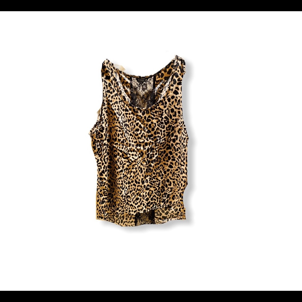 Leopard lace tank blouse